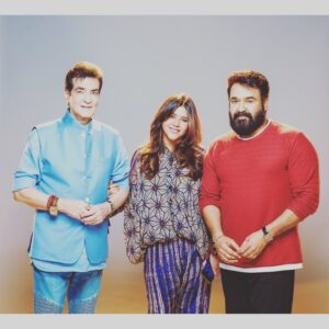 Ektaa Kapoor with Mohanlal vrushabha