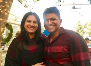 Ashwini Puneeth Rajkumar with Puneeth Rajkumar