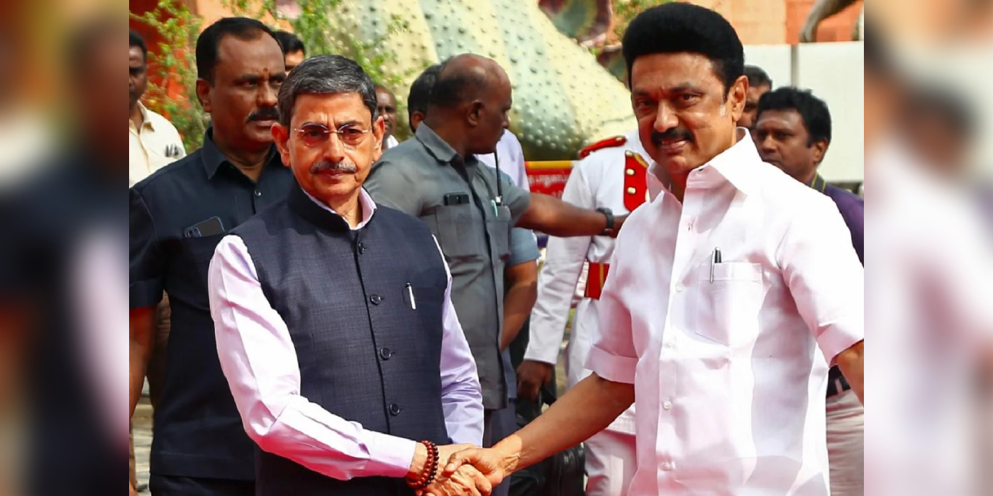 Tamil Nadu Governor RN Ravi with Chief Minister MK Stalin