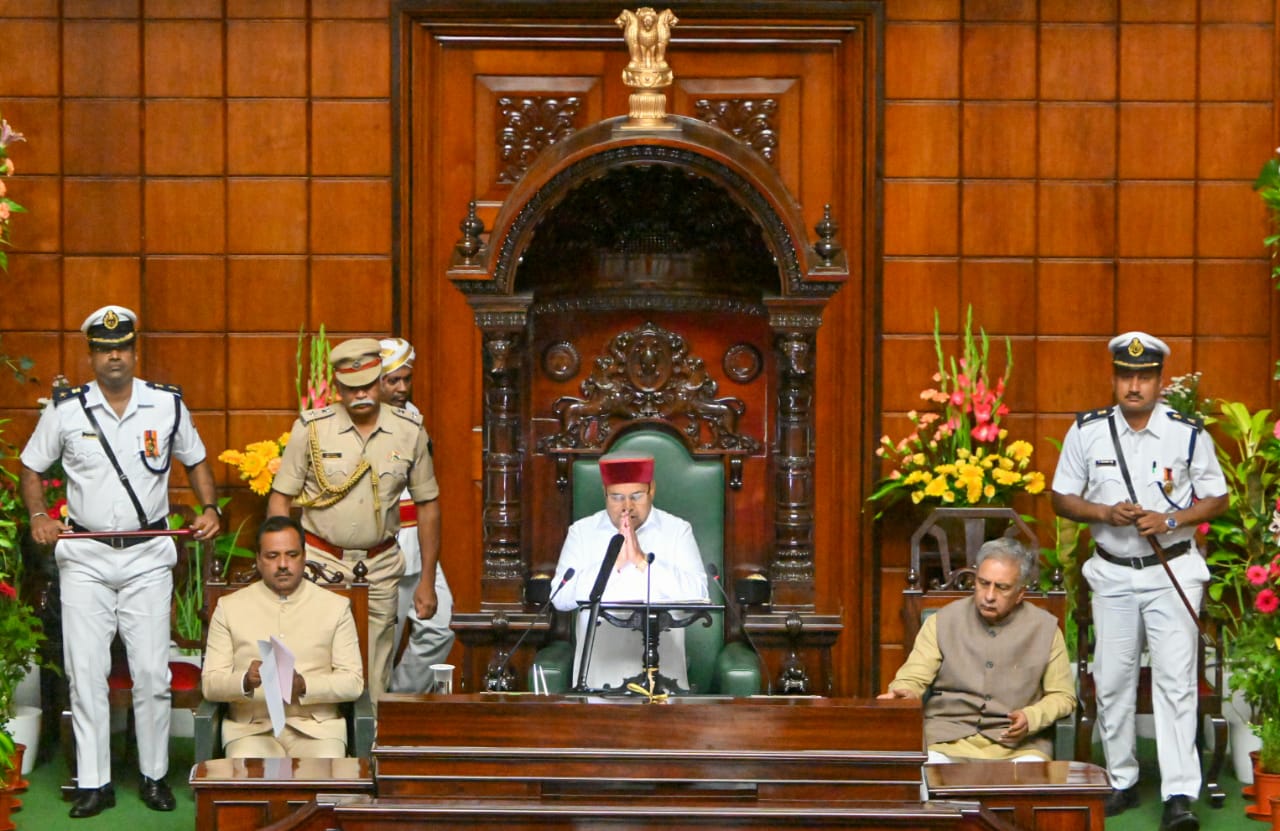 Governor Gehlot addressing the joint Houses of Legislative Assembly on Monday