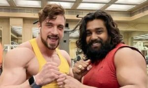 Actor Dhruva Sarja with Jo Lindner 
