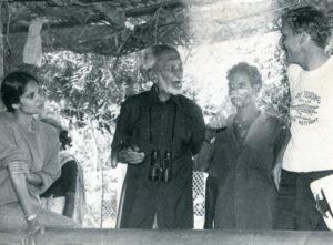 Zai's husband Rom, Zai and a colleague with Salim Ali during one of his visits to the Crocodile Bank.