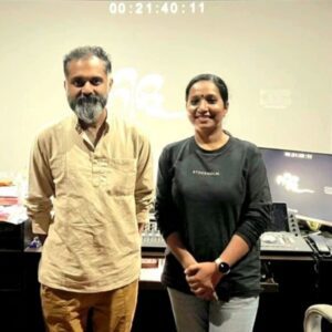 Indu Lakshmi with music director Biji Bal
