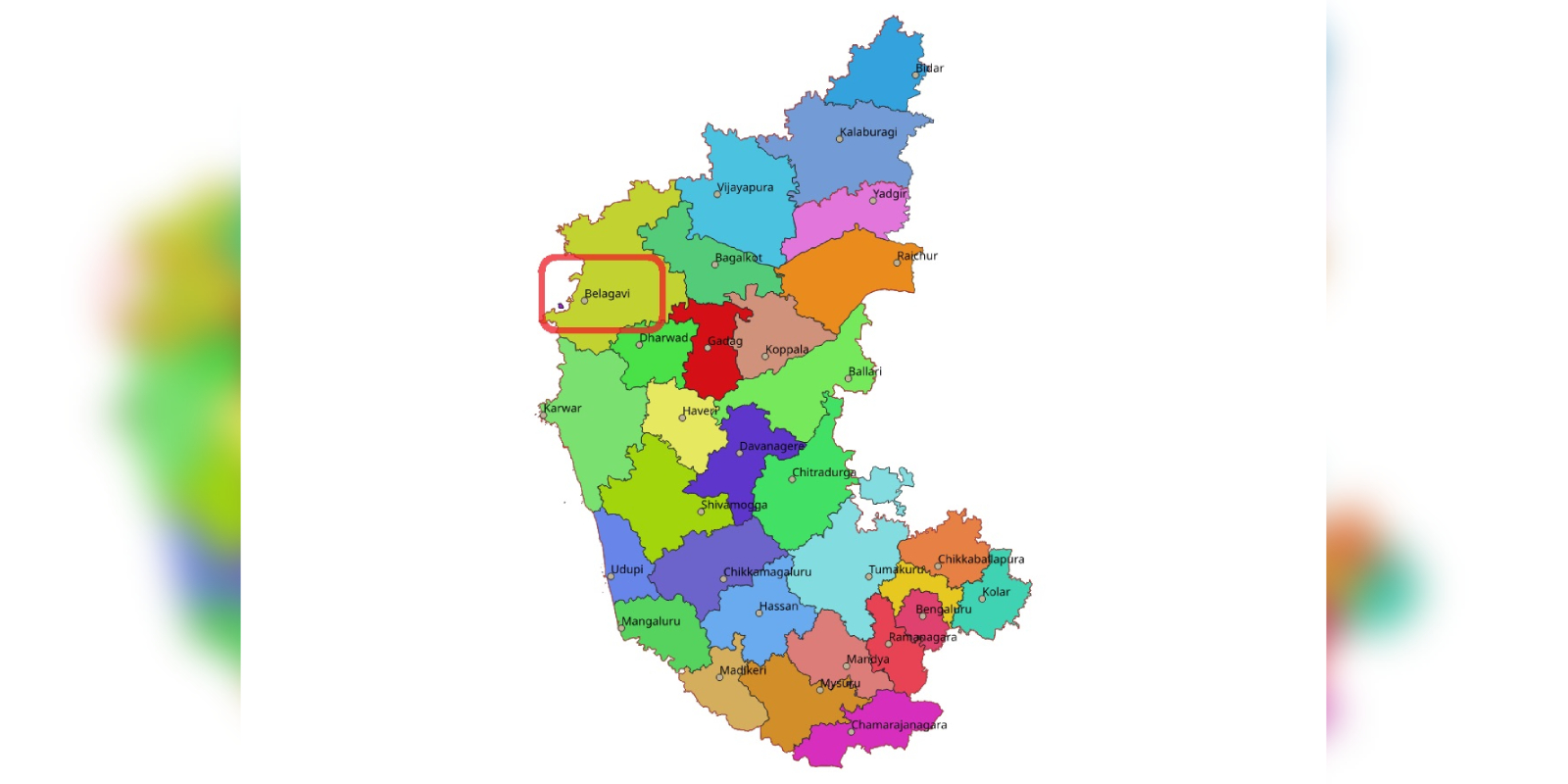 The map of Karnataka.