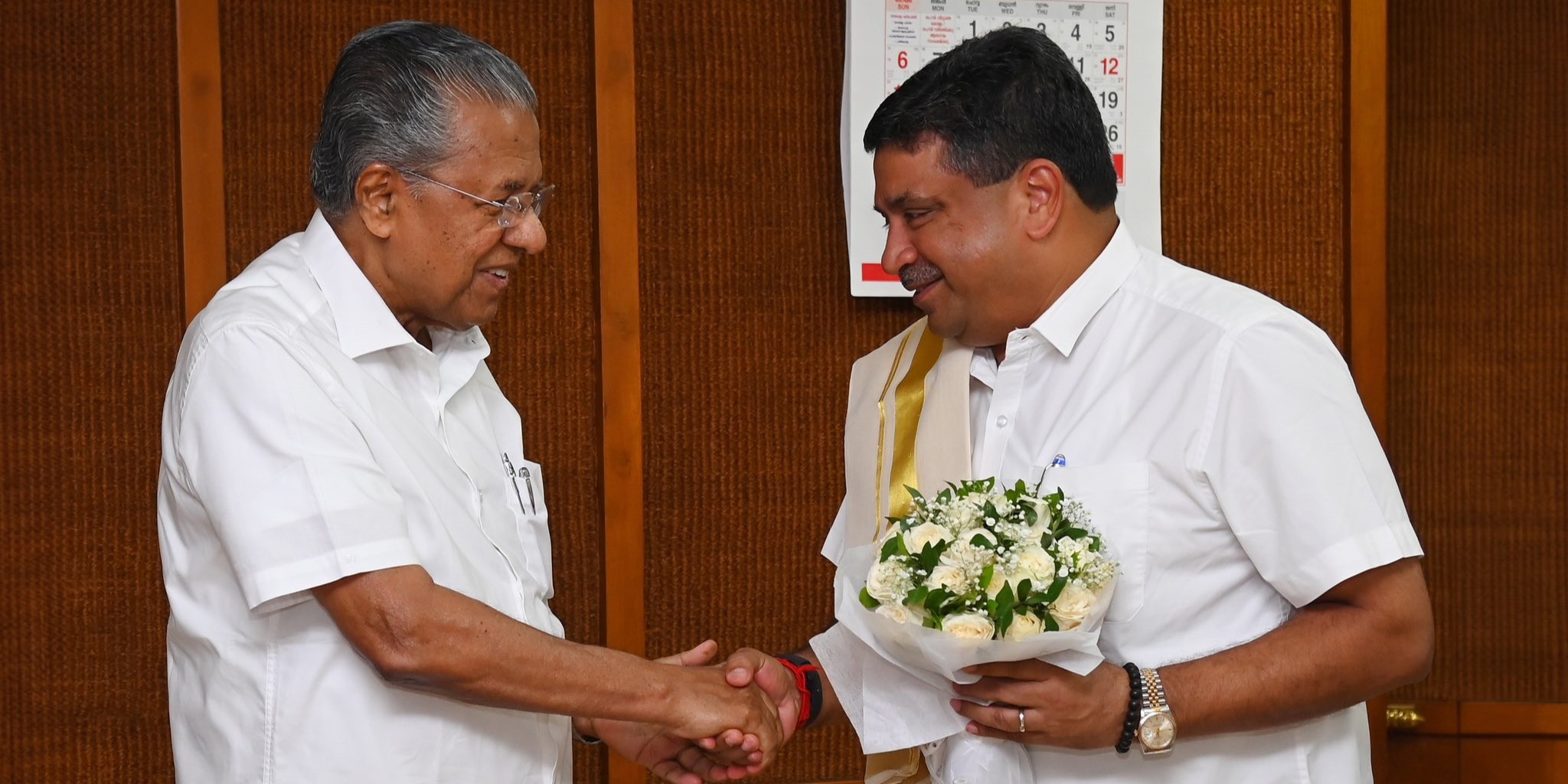 Pinarayi Vijayan and PTR in Kerala on Tuesday, 8 August, 2023.