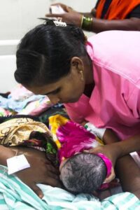 Hospital staff, ASHA workers and anganwadi workers play a major role in promoting exclusive breastfeeding.