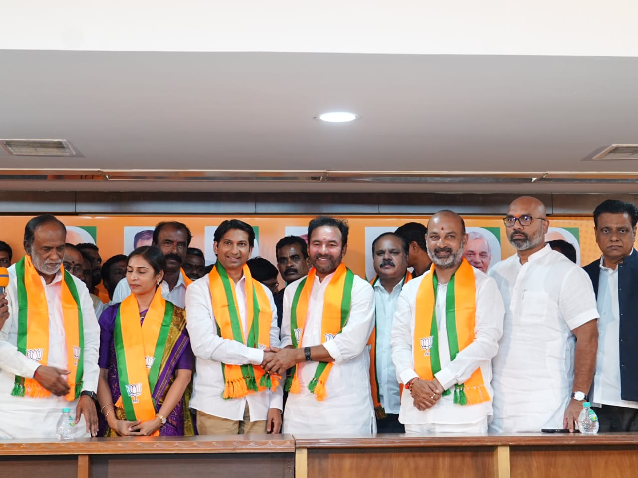 Leaders of the Telangana BJP unit led by G Kishan Reddy. (bjp4Telangana/X)