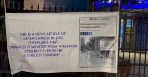 Posters attacking the Congress party. (Supplied)