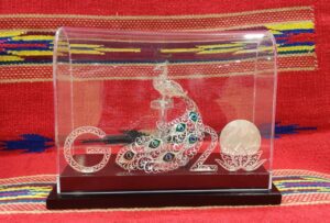 Filigree shaped like a peacock. (Supplied)