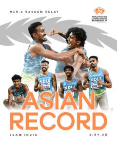 The Indian squad created a new Asian record of 2:59:51 seconds in the first heat. (X)