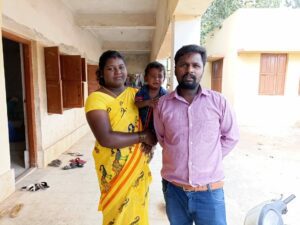 Local activist Prashanth with his wife Sathya and their son
