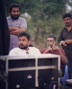 Mridul Nair and Vinayakan in the sets of Kasargold