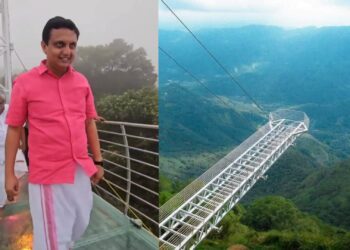 Tourist minister Riyas inaugurates India's largest cantilever glass bridge at Vagamon