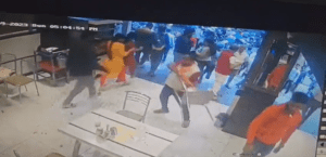 Screen grab of the Jayanagar restaurant violence video