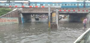 Serilingampally railway under bridge during rains. 