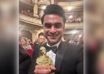 Tovino Thomas with the Best Asian actor Septimus Awards 2023