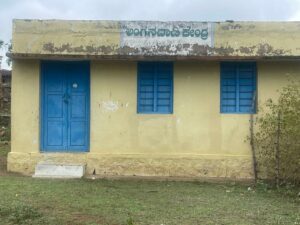 Anganwadi Centre which lies locked as there are no children to attend school. 