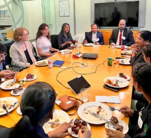 The student delegation was invited to lunch with World Bank representatives. (Supplied)