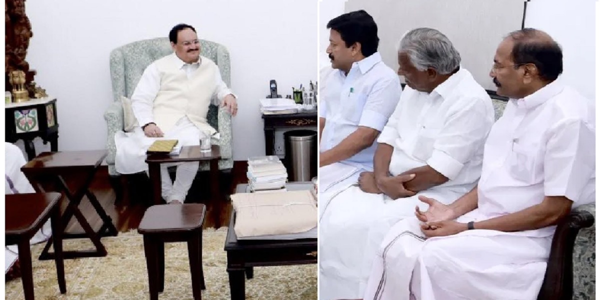 A team of former AIADMK ministers met Nadda at his residence on Friday evening. (Supplied)