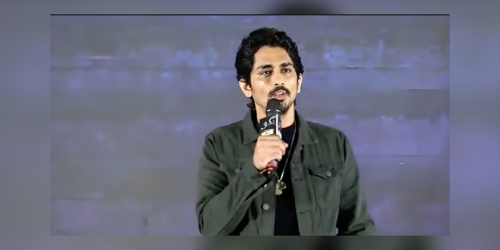 Actor Siddharth interacting with the press