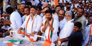 DK Shivakumar in Telangana on Saturday, 28 October, 2023.