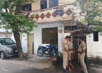 A screengrab of the NIA raids at the house of advocate D Suresh Kumar in Telangana. (Supplied)