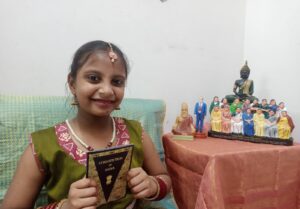 Eight-year-old Aranya from Trichy is now learning about the Founding Mothers of the Constitution, and other important freedom fighters. (Supplied)