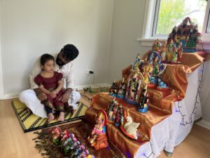 The arrival of Meenakshi transformed the cultural perspective of Golu for her gay parents, Vignesh and Andrea. (Supplied)