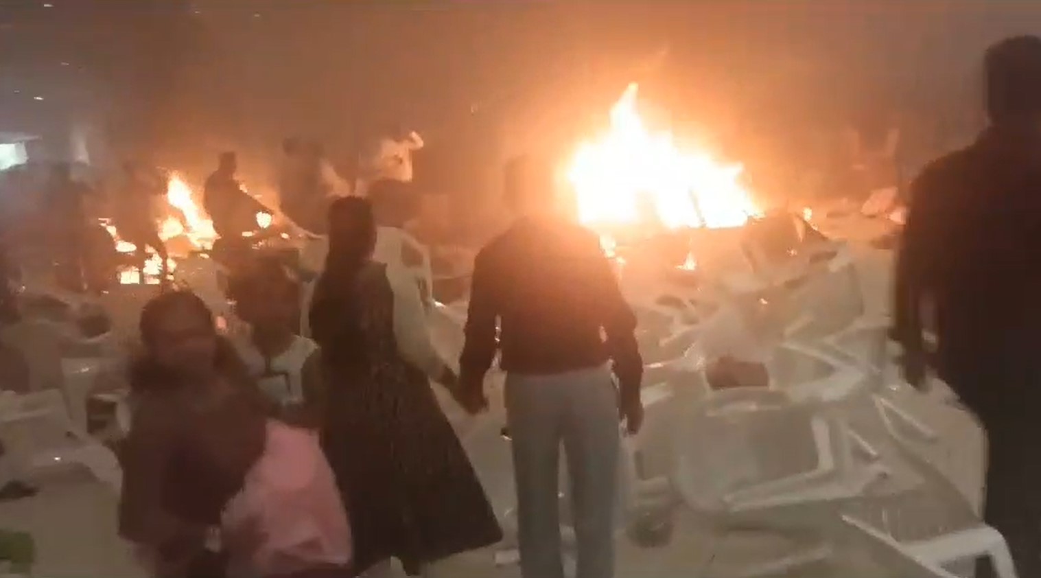 Screengrab from a video of the aftermath of the Kalamassery blasts in Kerala on 29 October, 2023.