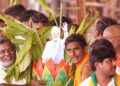 Turmeric farmers during Prime Minister Narendra Modi's rally on 3 October in Nizamabad.c(Supplied)