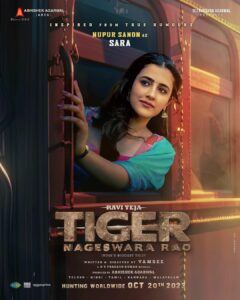 Nupur Sanon as Sara in Tiger Nageswara Rao
