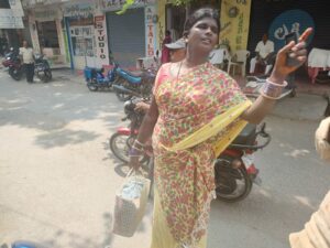 V Kankova of Eradepalle village in Bhoompally mandal leaving for her home in disappointment after she did not find any work for the day