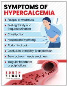 Symptoms of hypercalcemia. (South First)