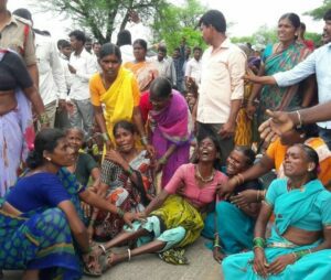 Villagers after being evacuated for the irrigation projects. (Supplied)