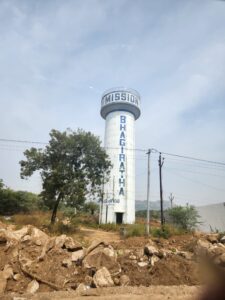 Mission Bhagiratha water tank in a village of Husnabad assembly constituency. (Anusha Ravi Sood/SF)