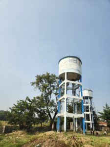 Mission Bhagiratha water tank in Rampur village of Husnabad in Telangana. (Anusha Ravi Sood/South First)