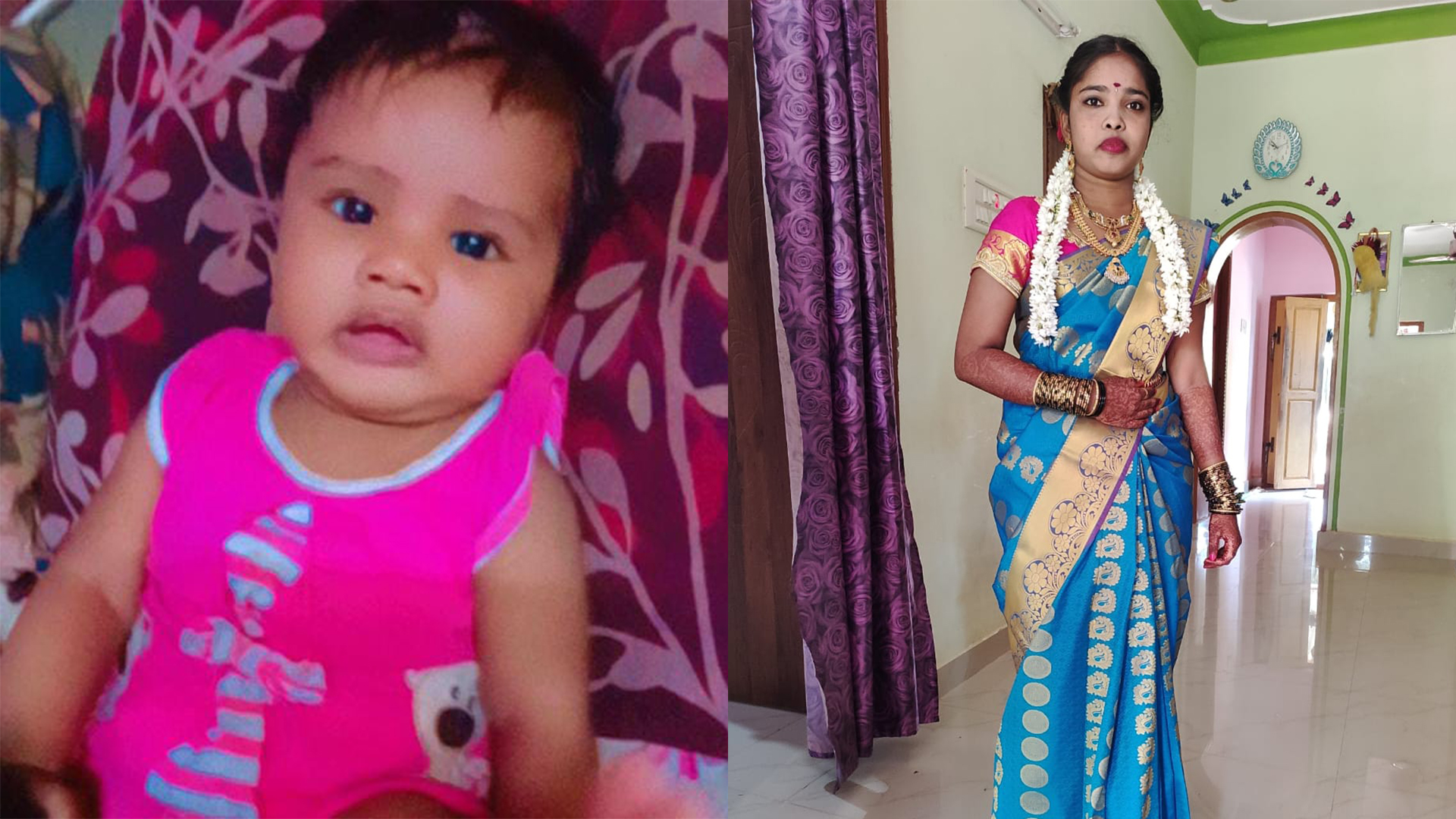 Nine-month-old Suvikha and her mother Soundarya (23), victims of electrocution in Bengaluru