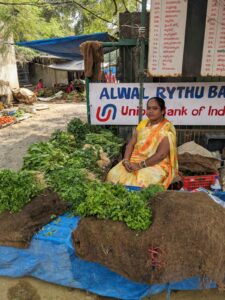 Lakshmi- lady at the Rythu Baazar in Macha Bolarum (Deepika Pasham/South First)