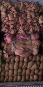 Different shades of areca dyed yarns. (Supplied)