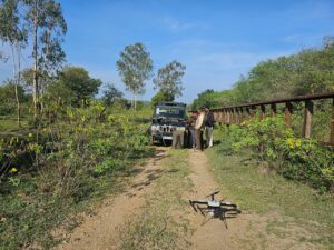 Karnataka Bandipur Tiger Reserve Tiger Capture Operation Drone