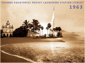 The first rocket being launched from Thumba. Photo: Supplied