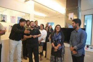 Show Time Consultancy celebrating fourth year anniversary in the Hyderabad office. (Supplied)