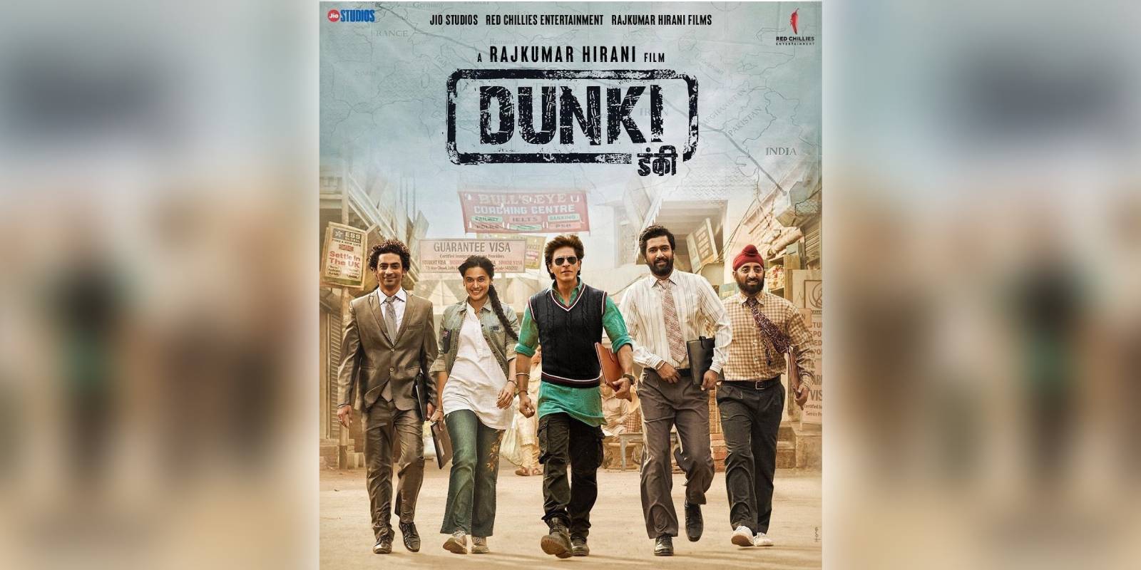 A poster of the film Dunki