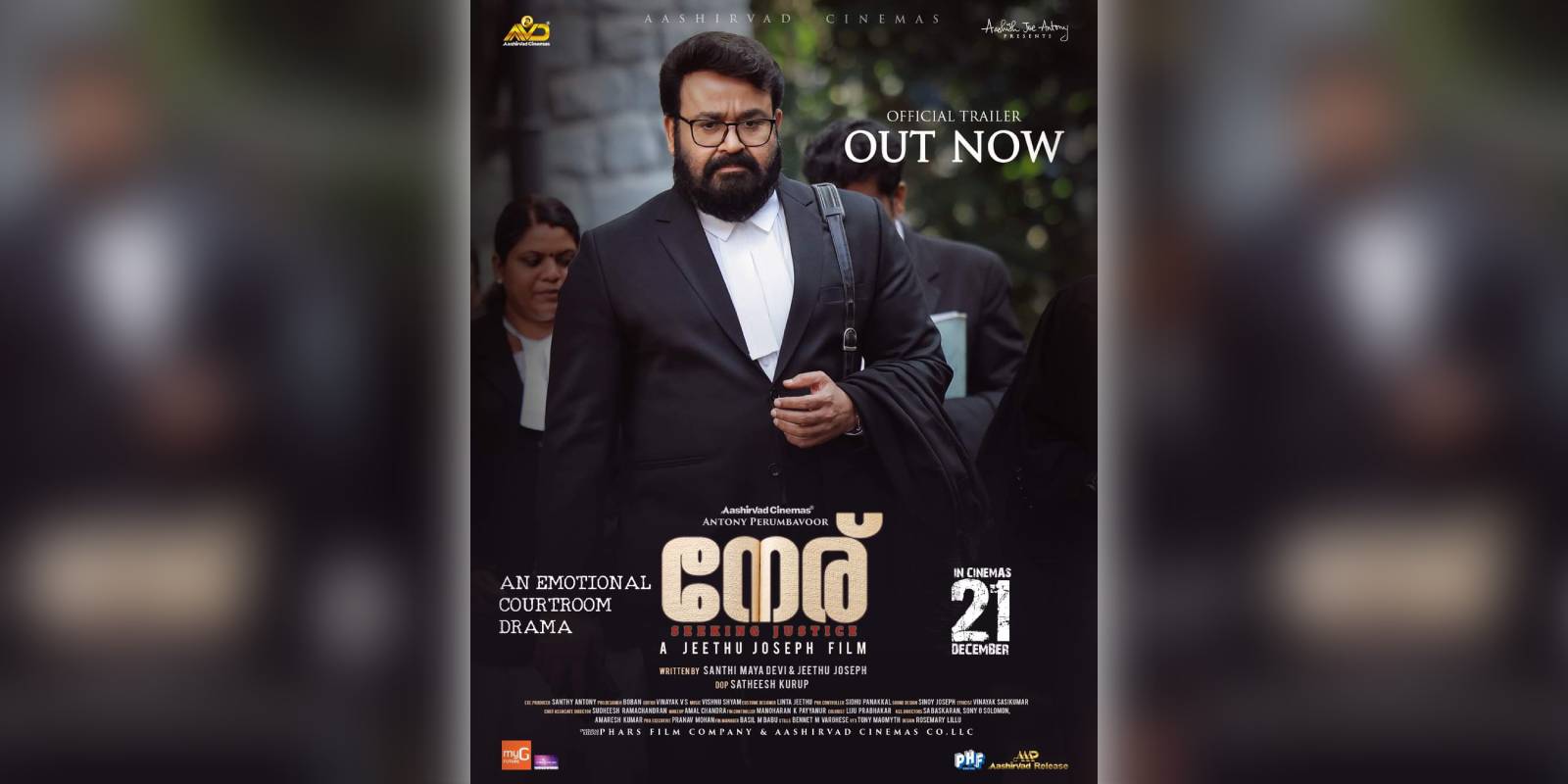 Intriguing trailer of Mohanlal’s ‘Neru’ launched