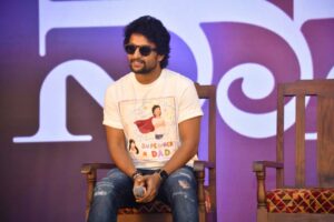 Actor Nani interacting with the media