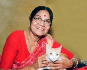 Leelavathi with a cat
