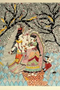 Madhubani Painting of Shiva & Parvathi (gitagged.com)