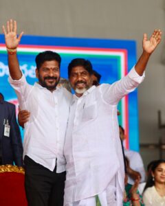 Revanth Reddy with Mallu Bhatti Vikramarka. (X)