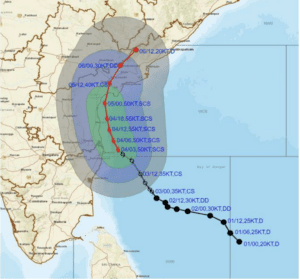 The Cyclone 'Michaung' impact on the costal districts of Andhra Pradesh, Tamil Nadu, and Odisha. (Supplied)