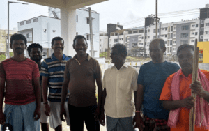 A group of nine fishermen were dispatched from Marina Beach to aid relief works in Pallikaranai. (Instagram - Vishnupriya.Rathinam)